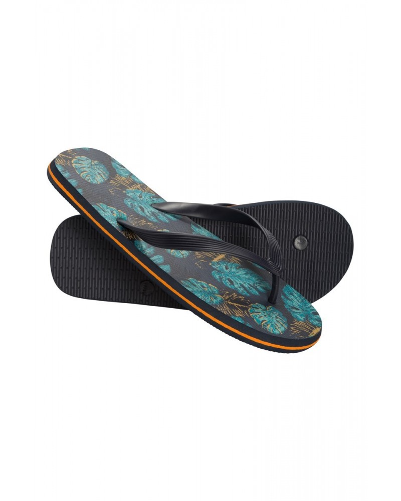 Beach Walk Mens Flip Flops Navy $8.69 Footwear