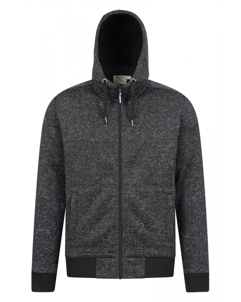 Nevis Mens Fleece Lined Hoodie Jet Black $16.72 Tops