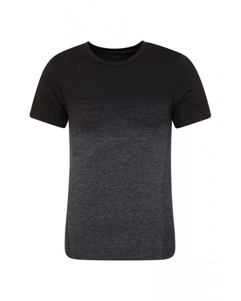 Grip Mens Seamless Ombre T-Shirt Black $11.19 Tops