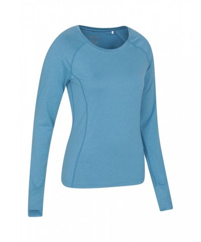 Breeze Recycled Yarn Womens Long Sleeve Tee Pale Blue $12.74 Active