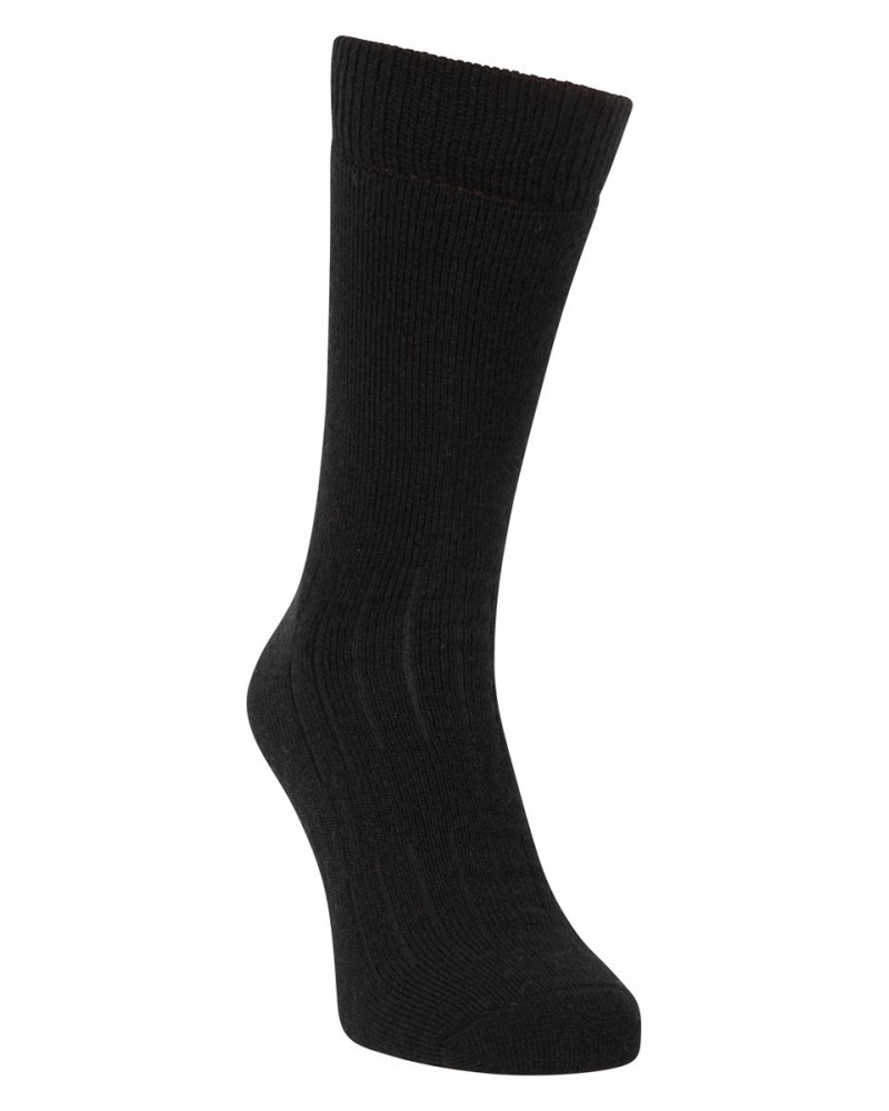 Explorer Mens Merino Mid-Calf Socks Jet Black $16.79 Accessories