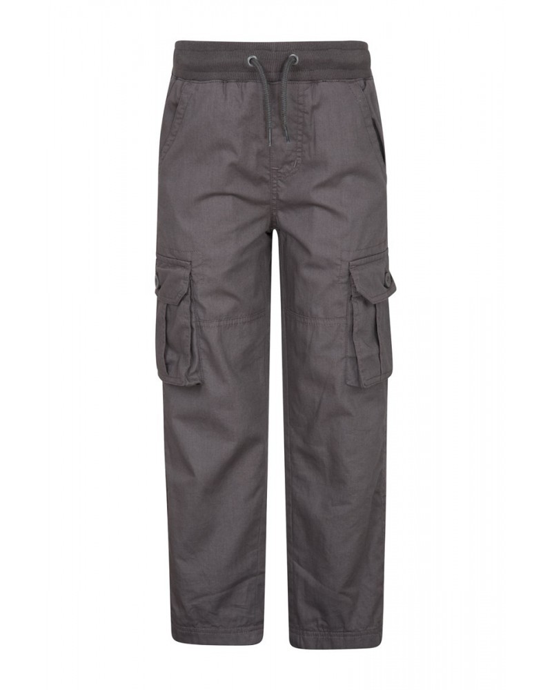 Pull Up Kids Jersey Lined Cargo Pants Dark Grey $15.75 Pants