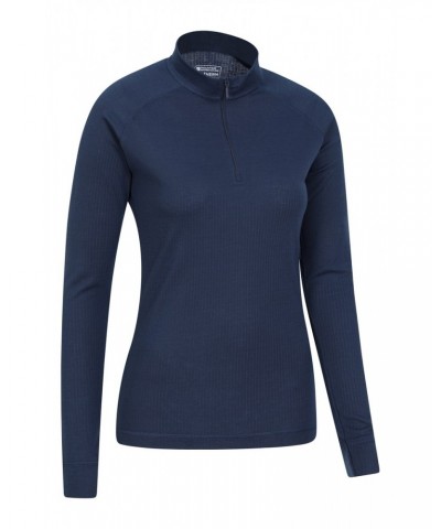 Talus Womens Zipped Turtle Neck Top Navy $13.49 Thermals