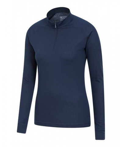 Talus Womens Zipped Turtle Neck Top Navy $13.49 Thermals