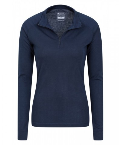 Talus Womens Zipped Turtle Neck Top Navy $13.49 Thermals