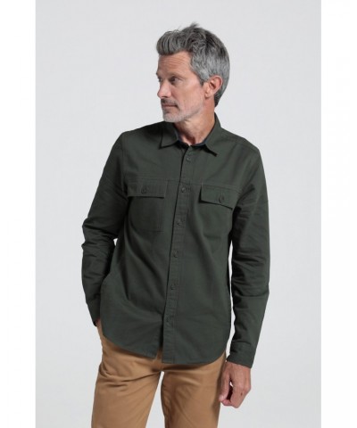 Brook Mens Long Sleeve Overshirt Khaki $14.52 Tops