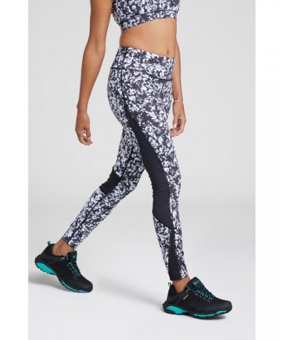 Track Record Womens Patterned Leggings Black $13.99 Active