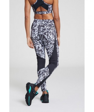 Track Record Womens Patterned Leggings Black $13.99 Active