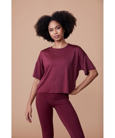 Shadow Womens Crop Top Burgundy $13.25 Tops