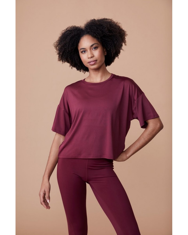 Shadow Womens Crop Top Burgundy $13.25 Tops