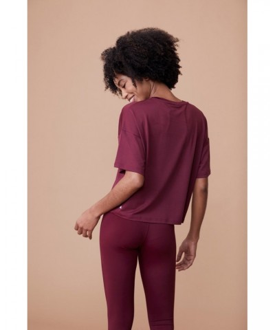 Shadow Womens Crop Top Burgundy $13.25 Tops