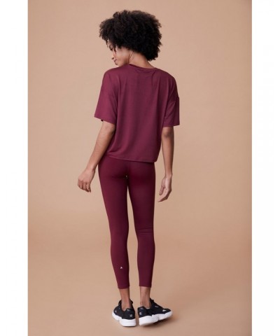 Shadow Womens Crop Top Burgundy $13.25 Tops