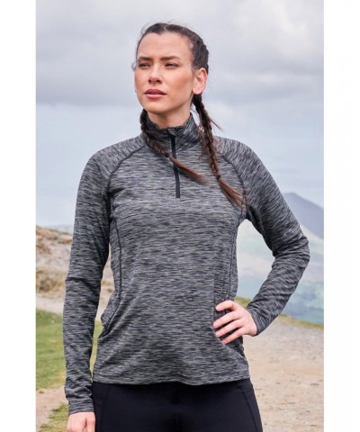 Bend And Stretch Womens Half-Zip Midlayer Black $18.14 Active