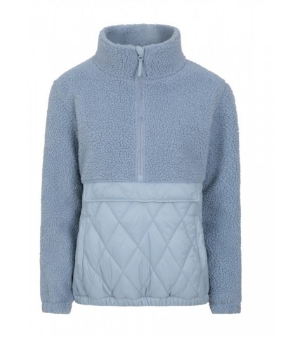 Brook Womens Hybrid Half-Zip Fleece Light Blue $22.79 Fleece