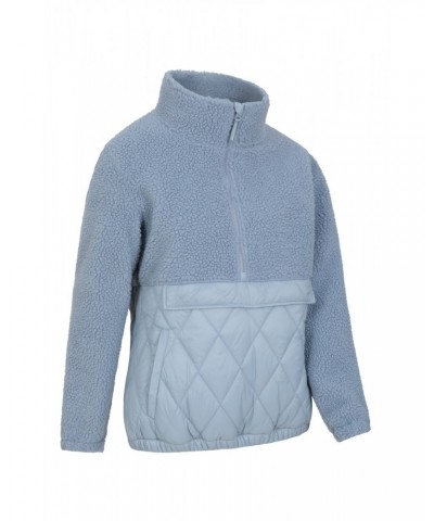 Brook Womens Hybrid Half-Zip Fleece Light Blue $22.79 Fleece