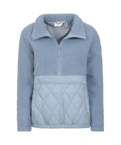 Brook Womens Hybrid Half-Zip Fleece Light Blue $22.79 Fleece