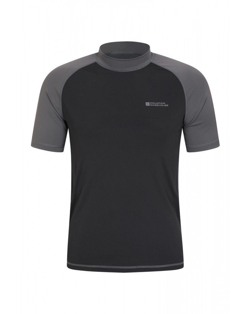 Mens UV Rash Guard Dark Grey $14.74 Swimwear