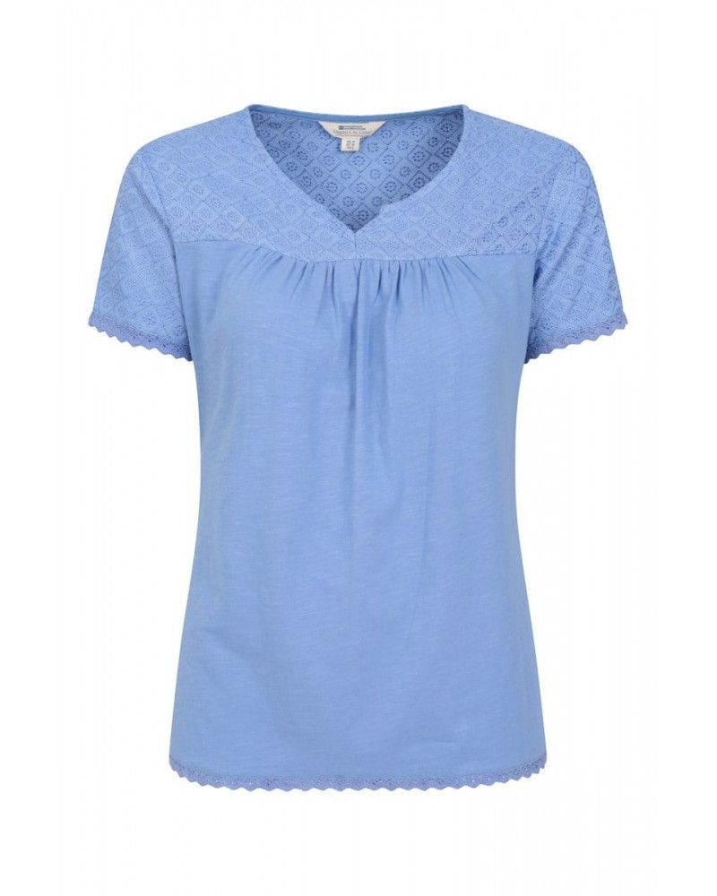 Naples Embroidered Womens Top Corn Blue $18.54 Tops