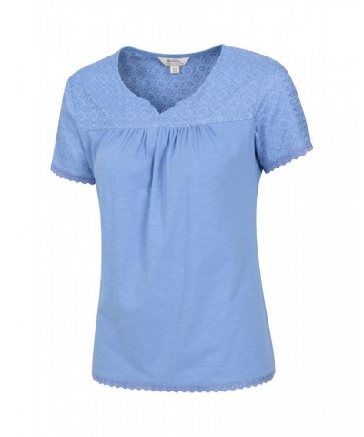 Naples Embroidered Womens Top Corn Blue $18.54 Tops