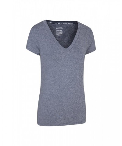 Vitality V Neck Womens Tee Navy $15.92 Active