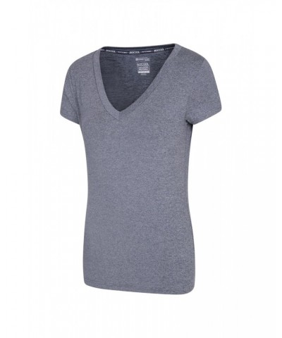 Vitality V Neck Womens Tee Navy $15.92 Active