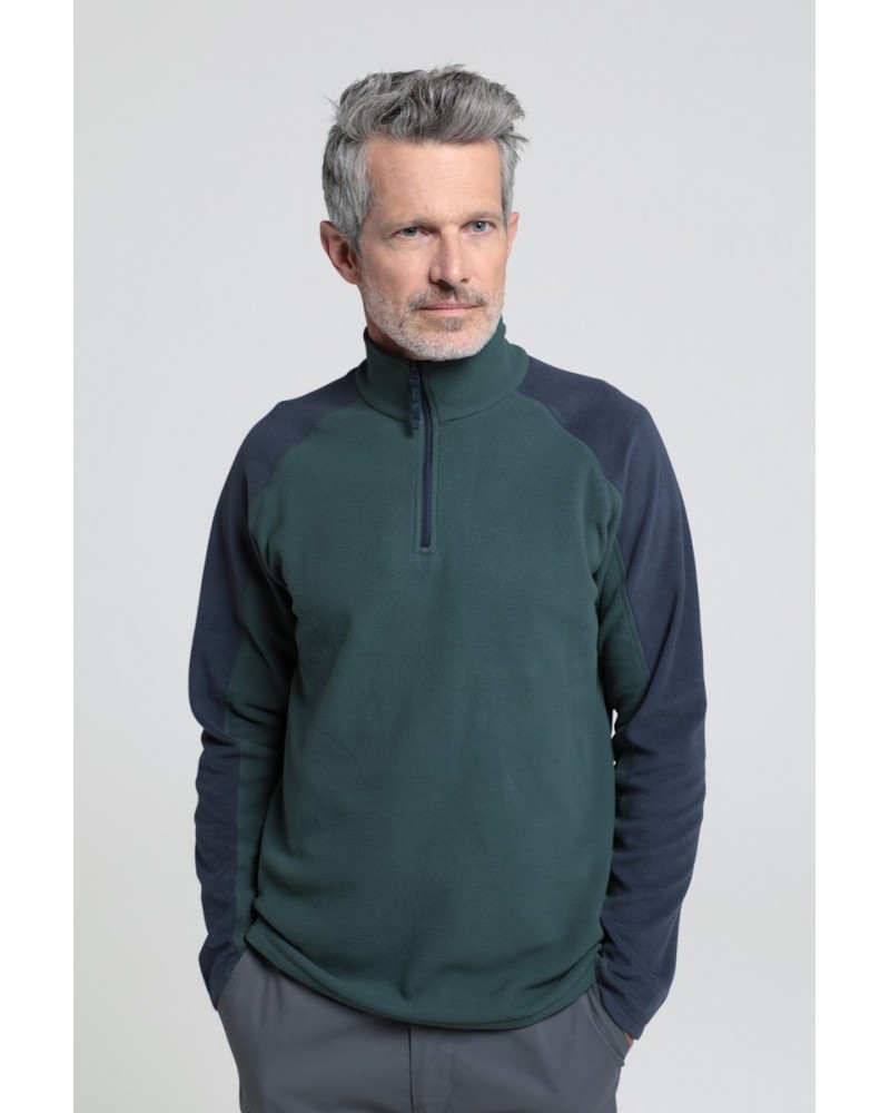 Ashbourne Mens Half-Zip Fleece Dark Khaki $14.49 Fleece