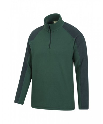 Ashbourne Mens Half-Zip Fleece Dark Khaki $14.49 Fleece