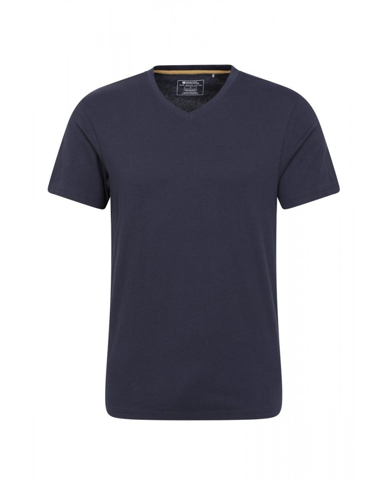 Eden II Mens Organic V-Neck T-Shirt Navy $10.59 Tops