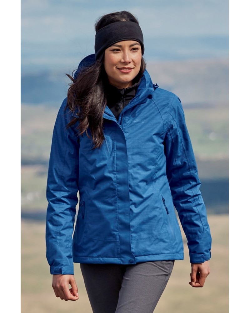 Bracken Melange Womens 3 in 1 Jacket Blue $49.00 Jackets