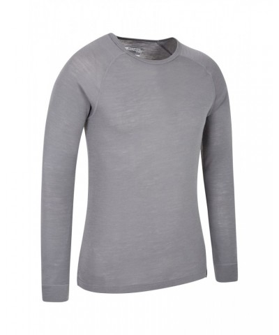 Merino Mens Long Sleeved Round Neck Top Unboxed Grey $15.17 Thermals