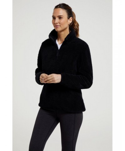 Teddy Womens Half-Zip Fleece Black $15.51 Fleece