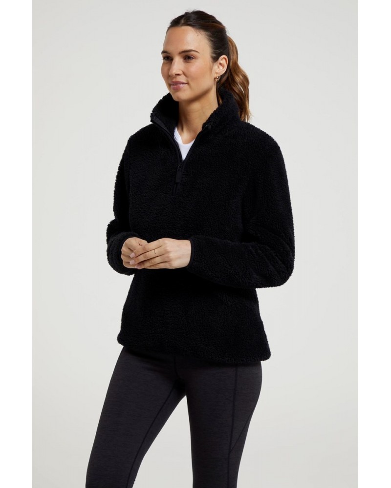 Teddy Womens Half-Zip Fleece Black $15.51 Fleece