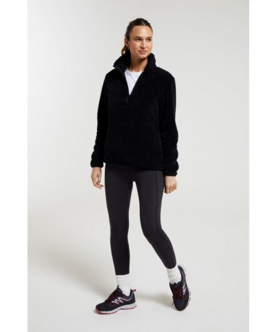 Teddy Womens Half-Zip Fleece Black $15.51 Fleece