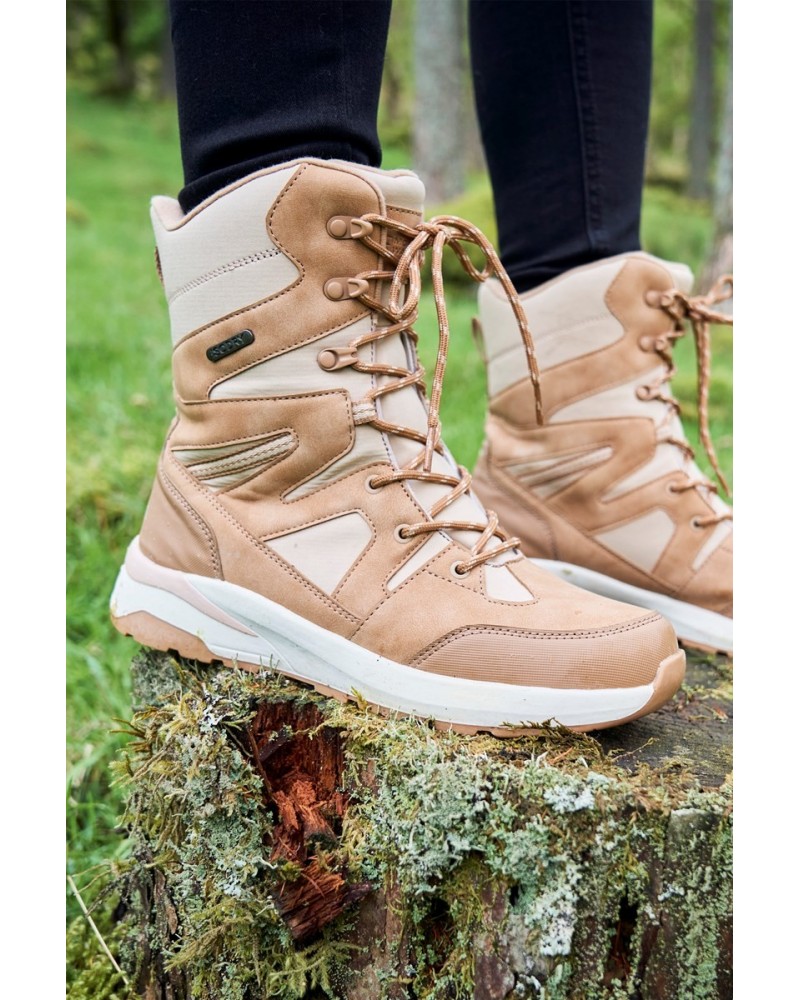 Meteor Womens Softshell Waterproof Boots Beige $25.30 Footwear