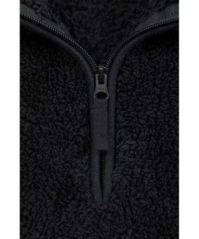 Teddy Womens Half-Zip Fleece Black $15.51 Fleece