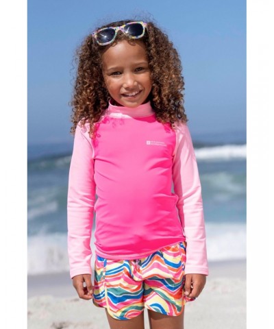 Kids Long Sleeved Rash Guard Bubblegum $13.20 Tops