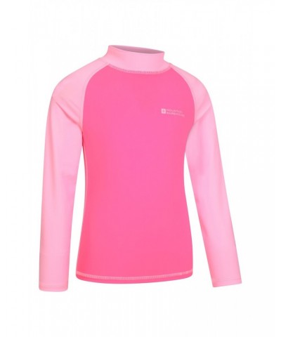 Kids Long Sleeved Rash Guard Bubblegum $13.20 Tops