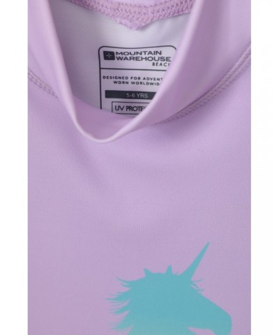 Printed Kids Rash Guard and Shorts Lilac $12.99 Tops