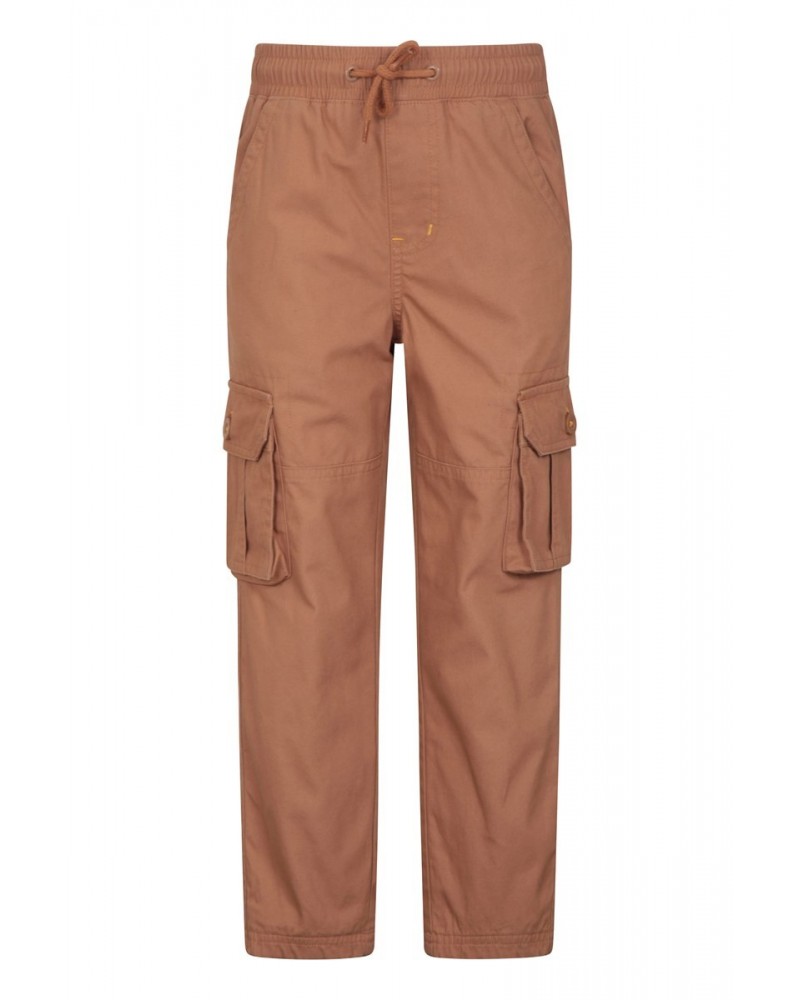 Pull Up Kids Jersey Lined Cargo Pants Tan $20.64 Pants