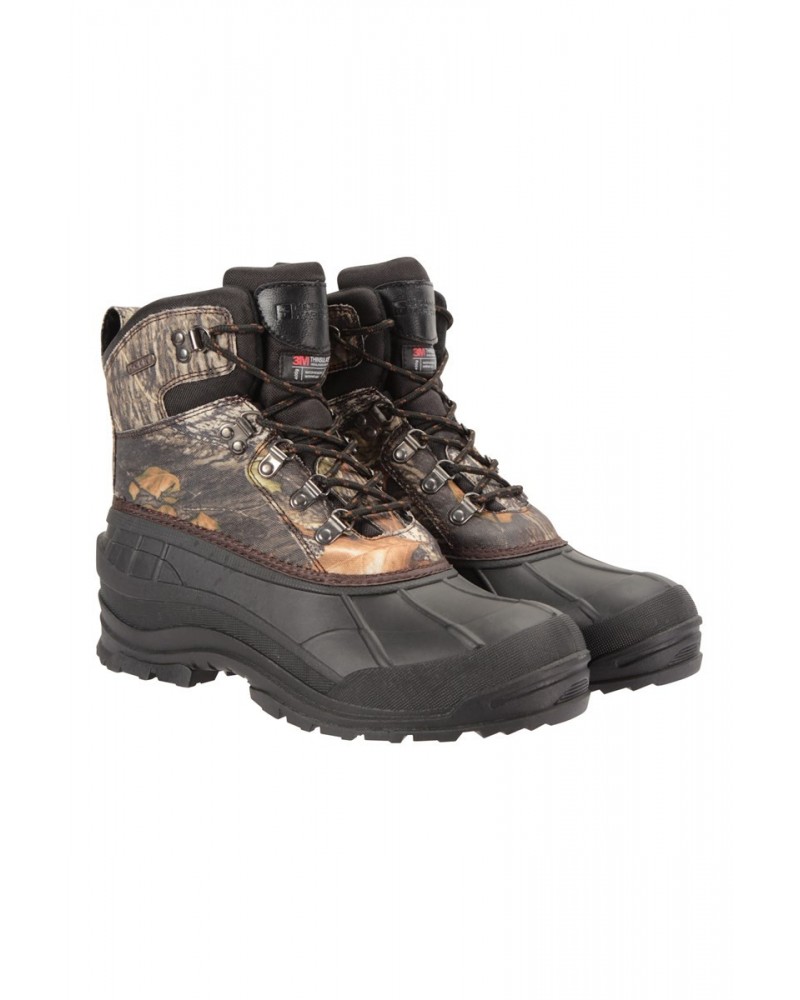 Woodland Mens Camo Snow Boots Camouflage $39.19 Footwear