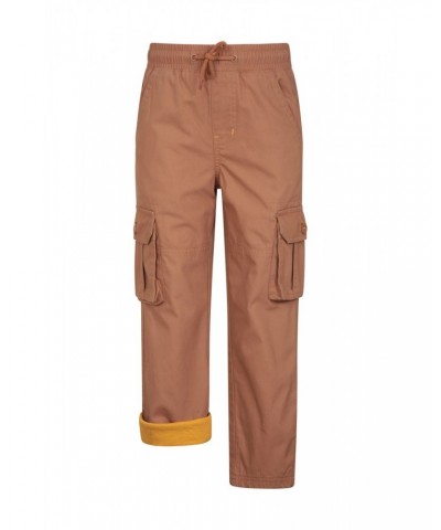 Pull Up Kids Jersey Lined Cargo Pants Tan $20.64 Pants