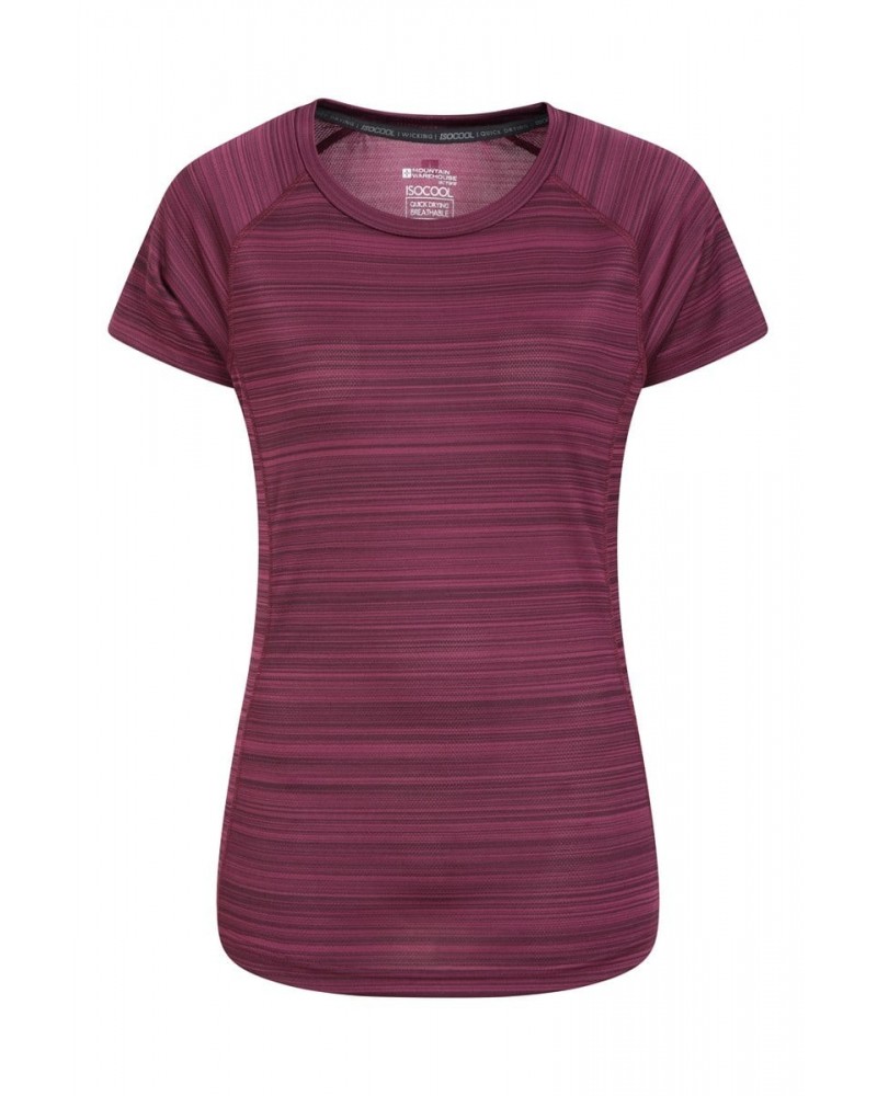 Endurance Striped Womens Tee Purple $11.59 Tops