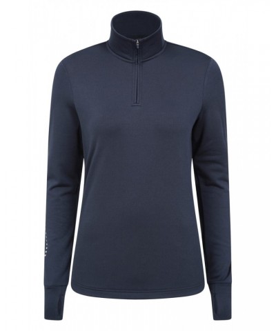 Womens Half-Zip Running Midlayer Navy $13.20 Active