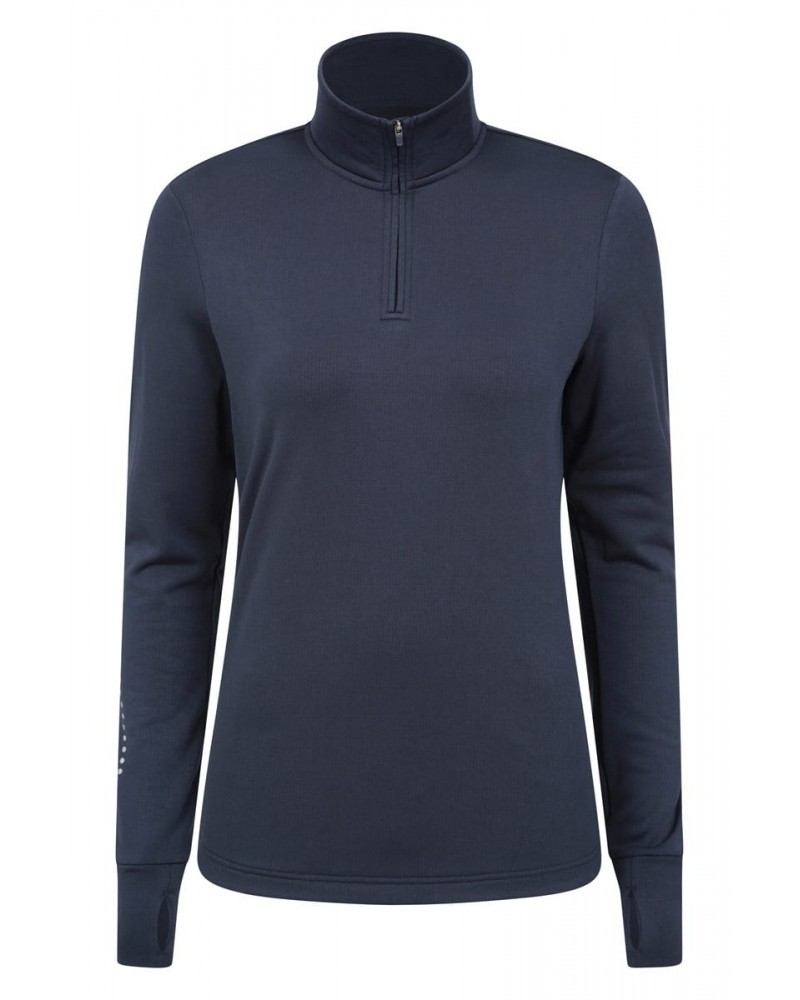 Womens Half-Zip Running Midlayer Navy $13.20 Active