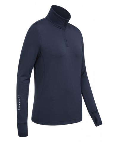 Womens Half-Zip Running Midlayer Navy $13.20 Active