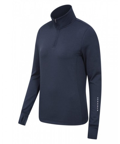 Womens Half-Zip Running Midlayer Navy $13.20 Active