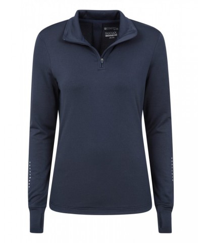 Womens Half-Zip Running Midlayer Navy $13.20 Active