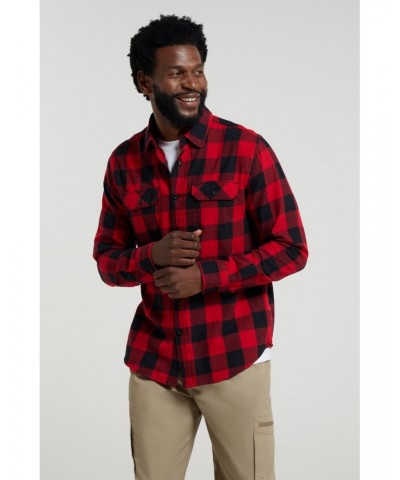 Trace Mens Flannel Long Sleeve Shirt Carbon $13.53 Tops