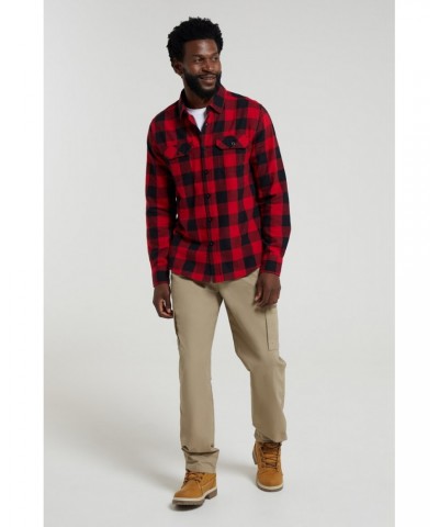 Trace Mens Flannel Long Sleeve Shirt Carbon $13.53 Tops