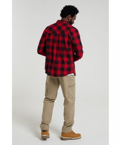 Trace Mens Flannel Long Sleeve Shirt Carbon $13.53 Tops